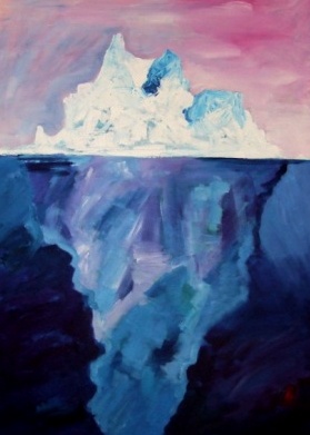 Iceberg and Midnight sun.
Acrylics on canvas 
Size 60cm x 80cm 
NFS